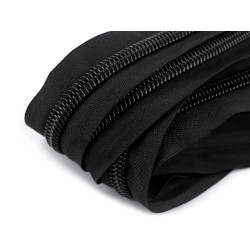 Nylon tent zipper no 10, with double sided slider, length 195 cm - Black (1 Piece)
