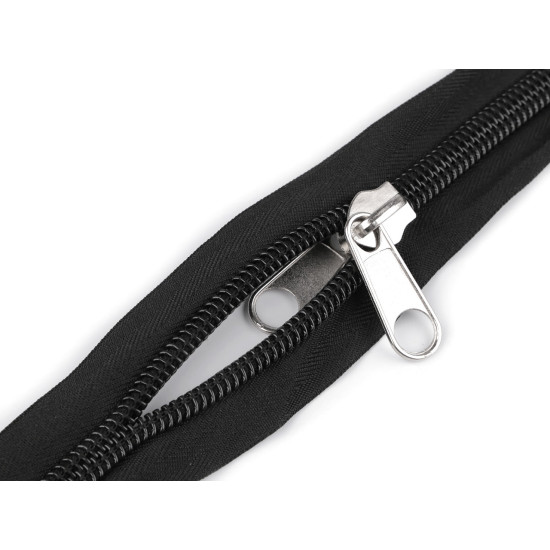 Nylon tent zipper no 10, with double sided slider, length 195 cm - Black (1 Piece) Nylon tent zipper no 10, with double sided slider, length 195 cm - Black (1 Piece)
