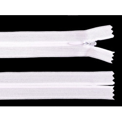 Zamek spiralny kryty no 3 długość 30 cm dederon - White (1 Sztuka)