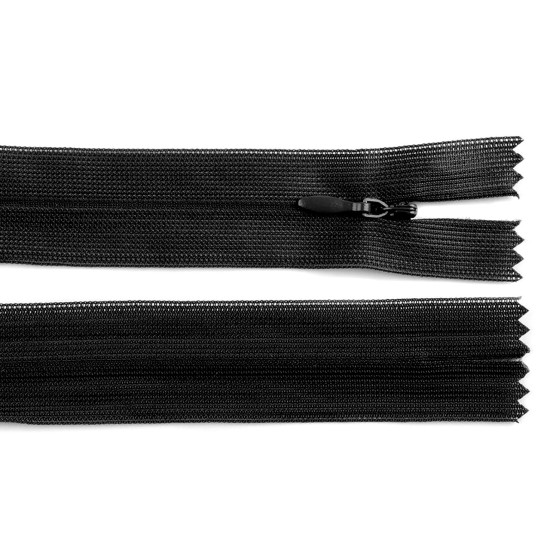 Zamek spiralny kryty no 3 długość 30 cm dederon - Czerwony (1 Sztuka)