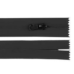 Nylon / coil zipper no 7, length 20 cm, matte, water-resistant - Black (1 Piece)
