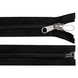 Tent nylon zipper no 10 with double-sided slider, length 200 cm - Black (1 Piece)