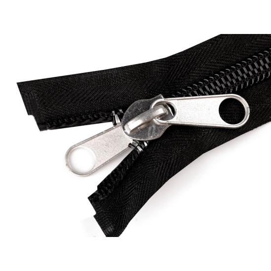 Tent nylon zipper no 10 with double-sided slider, length 200 cm - Black (5 Pieces) Tent nylon zipper no 10 with double-sided slider, length 200 cm - Black (5 Pieces)