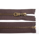Old brass zipper no 5, lenght 60 cm jacket - Chocolate (1 Piece) Old brass zipper no 5, lenght 60 cm jacket - Chocolate (1 Piece)