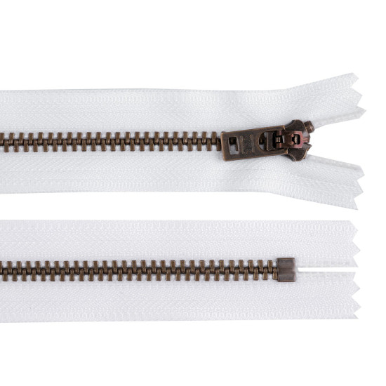 Metal zipper ykk no 5 length 18 cm old brass (jeans) - Black (1 Piece) Metal zipper ykk no 5 length 18 cm old brass (jeans) - Black (1 Piece)
