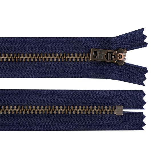 Metal zipper ykk no 5 length 18 cm old brass (jeans) - Black (1 Piece) Metal zipper ykk no 5 length 18 cm old brass (jeans) - Black (1 Piece)