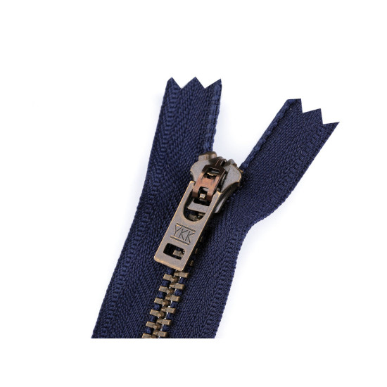 Metal zipper ykk no 5 length 18 cm old brass (jeans) - Black (1 Piece) Metal zipper ykk no 5 length 18 cm old brass (jeans) - Black (1 Piece)