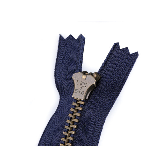 Metal zipper ykk no 5 length 18 cm old brass (jeans) - Black (1 Piece) Metal zipper ykk no 5 length 18 cm old brass (jeans) - Black (1 Piece)
