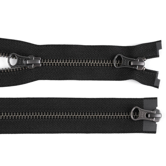 Zip kovový ykk no 5 dělitelný 2 jezdce / dvoucestný 70 cm na kožené bundy - Černá (25 Kusy) Zip kovový ykk no 5 dělitelný 2 jezdce / dvoucestný 70 cm na kožené bundy - Černá (25 Kusy)
