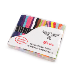 Nici do haftowania typ mouline grus komplet 100 szt./8 m - Mix (100 Sztuki)