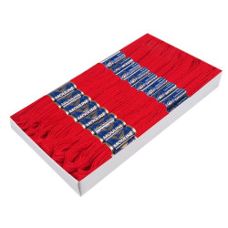 Cotton embroidery thread mouline niťárna - Fiery red (24 Pieces)