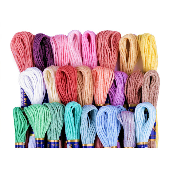 Cotton embroidery thread mouline niťárna - Fiery red (24 Pieces) Cotton embroidery thread mouline niťárna - Fiery red (24 Pieces)