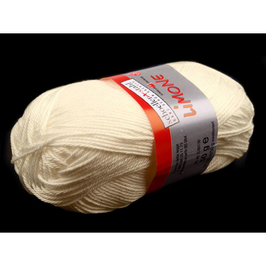 Bavlnená pletacia priadza limone 50 g - Ecru (1 Kus) Bavlnená pletacia priadza limone 50 g - Ecru (1 Kus)