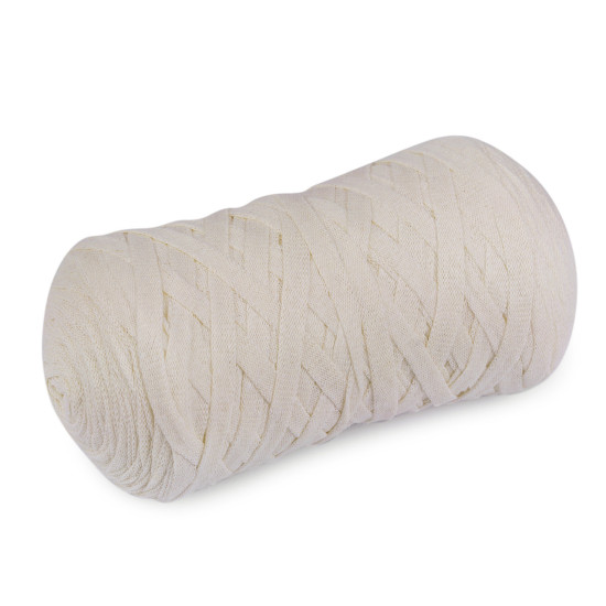 Bandă de tricotat spaghetti, 250 g - Ecru deschis (1 Bucată) Bandă de tricotat spaghetti, 250 g - Ecru deschis (1 Bucată)