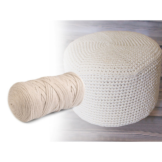 Bandă de tricotat spaghetti, 250 g - Ecru deschis (1 Bucată) Bandă de tricotat spaghetti, 250 g - Ecru deschis (1 Bucată)