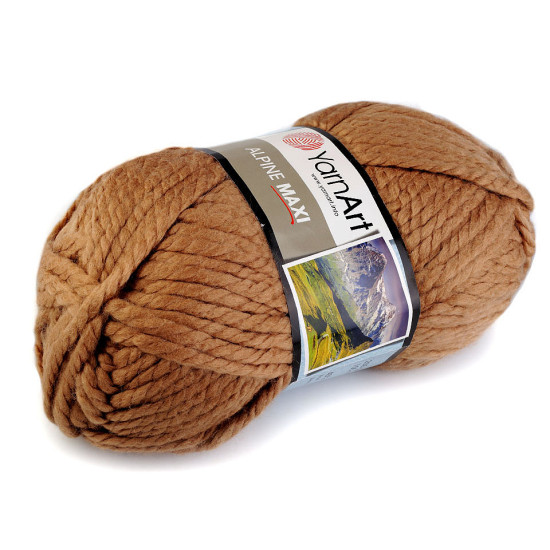 Pletací příze alpine maxi 250 g - Hnědá (1 Kus)