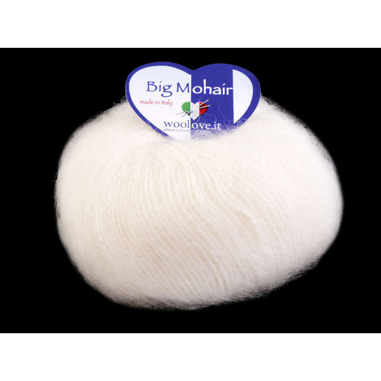 Fil à tricoter big mohair, 25 g - Lait blanc (10 Pièces) Fil à tricoter big mohair, 25 g - Lait blanc (10 Pièces)