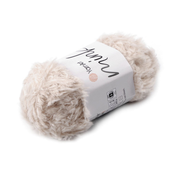 Fluffy knitting yarn 50 g mink - Cream lightest (1 Piece) Fluffy knitting yarn 50 g mink - Cream lightest (1 Piece)