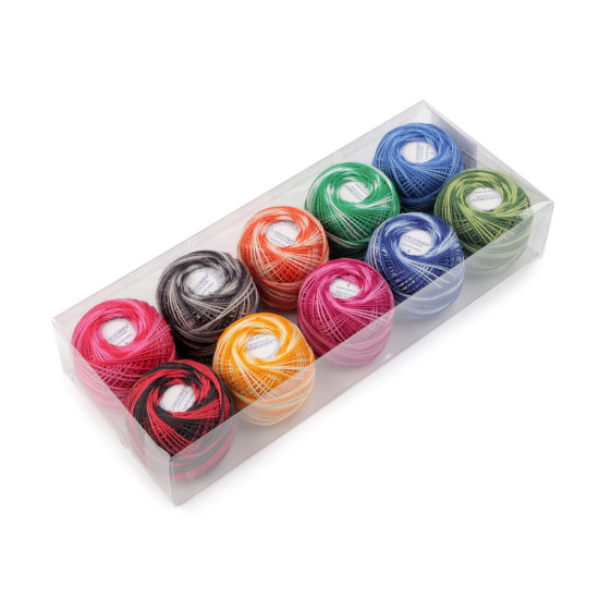 Kordonek bawełniany ombre 10 g - Mix (40 Sztuki)
