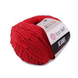 Knitting yarn gina / jeans 50 g - Red scarlet (1 Piece)