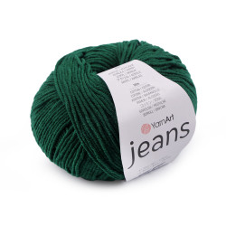Knitting yarn gina / jeans 50 g - Green fir (1 Piece)