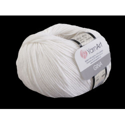 Knitting yarn gina / jeans 50 g - White (1 Piece)