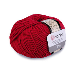 Knitting yarn gina / jeans 50 g - Red (1 Piece)
