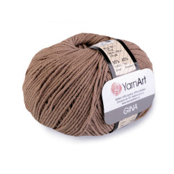 Knitting yarn gina / jeans 50 g - Light brown (1 Piece)