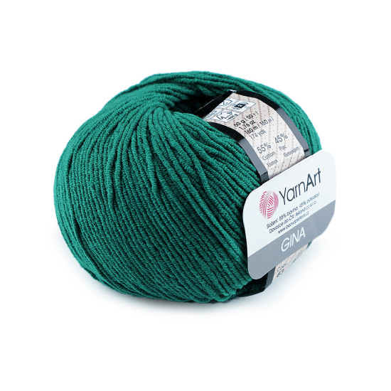 Knitting yarn gina / jeans 50 g - Green fir (1 Piece) Knitting yarn gina / jeans 50 g - Green fir (1 Piece)