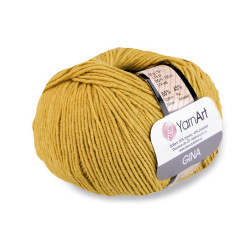 Knitting yarn gina / jeans 50 g - Mustard (1 Piece)