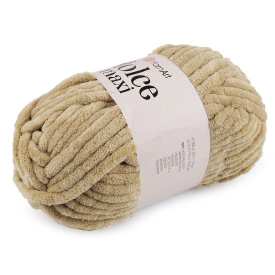 Chenille knitting yarn dolce maxi 200 g - Cream lightest (4 Pieces) Chenille knitting yarn dolce maxi 200 g - Cream lightest (4 Pieces)
