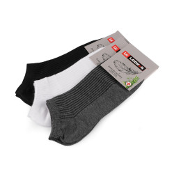 Calcetines tobilleros de algodón con bambú añadido para hombre - Mezcla (3 Pares)