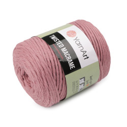 Knitting yarn twisted macrame 500 g, combing - Vintage pink (1 Piece)