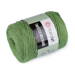 Knitting yarn twisted macrame 500 g, combing - Grass green (1 Piece)
