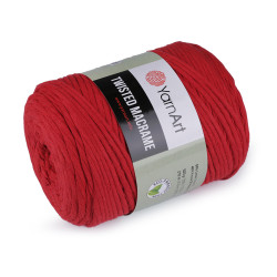 Knitting yarn twisted macrame 500 g, combing - Red (1 Piece)