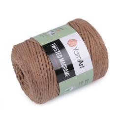 Knitting yarn twisted macrame 500 g, combing - Brown-beige (1 Piece)