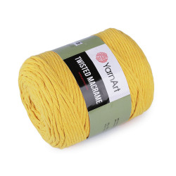 Knitting yarn twisted macrame 500 g, combing - Yellow daffodil (1 Piece)