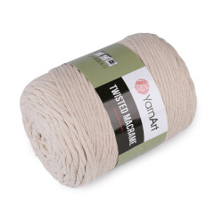 Knitting yarn twisted macrame 500 g, combing - Ivory (1 Piece)