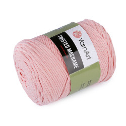 Knitting yarn twisted macrame 500 g, combing - Light pink (1 Piece)
