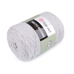 Knitting yarn twisted macrame 500 g, combing - Very light grey (1 Piece)