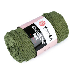 Fir de tricotat / croșetat macrame cord, 250 g - Verde (1 Bucată)