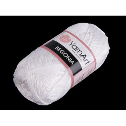 Bavlnená pletacia priadza begonia 50 g - Mliečna (1 Kus)