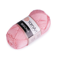 Bavlnená pletacia priadza begonia 50 g - Ružová sv. (1 Kus)