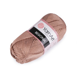 Bavlnená pletacia priadza begonia 50 g - Hnedá srnčia (1 Kus)
