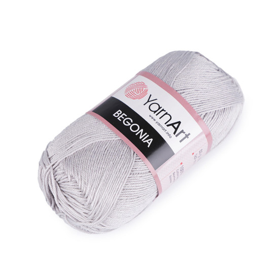 Bavlněná pletací příze begonia 50 g - Šedá nejsvětlejší (10 Kusy) Bavlněná pletací příze begonia 50 g - Šedá nejsvětlejší (10 Kusy)