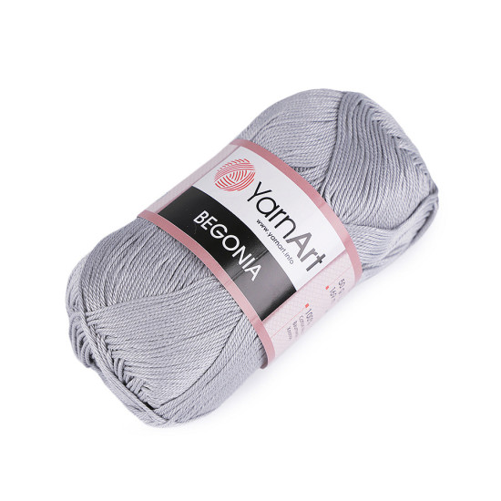 Bavlněná pletací příze begonia 50 g - Šedá nejsvětlejší (10 Kusy) Bavlněná pletací příze begonia 50 g - Šedá nejsvětlejší (10 Kusy)