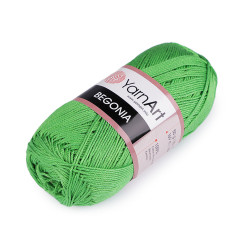 Bavlnená pletacia priadza begonia 50 g - Zelená pastelová (1 Kus)