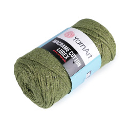 Włóczka macrame cotton lurex 250 g - Zielony oliwkowy (1 Sztuka)