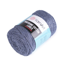 Włóczka macrame cotton lurex 250 g - Niebieski jeansowy (1 Sztuka)