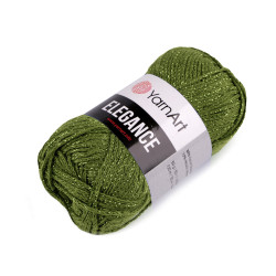 Pletací příze elegance lurex 50 g - Zelená khaki (1 Kus)